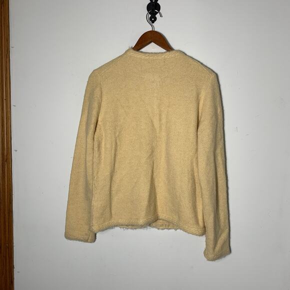 Womens J.Crew Textured sweater lady jacket Cream Size S EUC! - Picture 4 of 4